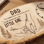 Custom Wooden Clock - Personalized Father's Day Birthday Gifts For Dad, Grandpa - Forever Lucky To Have Dad
