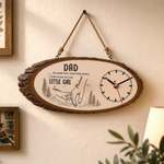 Custom Wooden Clock - Personalized Father's Day Birthday Gifts For Dad, Grandpa - Forever Lucky To Have Dad