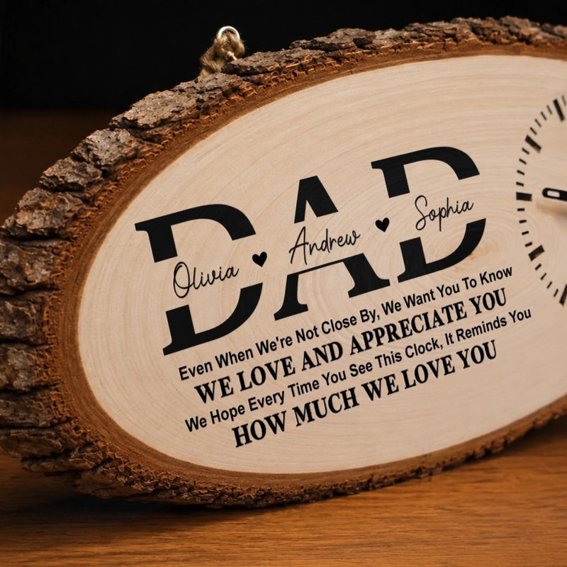 Custom Wooden Clock - Personalized Father's Day Birthday Gifts For Dad, Grandpa - Dad’s Love Never Fails