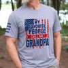 Custom Unisex T-Shirt With Design On Sleeve - Personalized Father's Day Birthday Gifts For Dad, Grandpa - My Favorite People Call Me Family