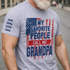 Custom Unisex T-Shirt With Design On Sleeve - Personalized Father's Day Birthday Gifts For Dad, Grandpa - My Favorite People Call Me Family