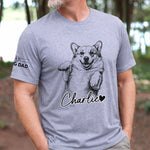 Custom Unisex T-Shirt With Design On Sleeve - Personalized Father's Day Gifts For Dog Cat Lovers, Dog Dad And Mom, Cat Owners - My Little Happiness