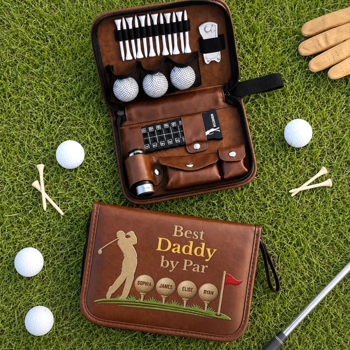 Custom Golf Bag - Personalized Father's Day Birthday Golf Gifts For Dad, Grandpa - Born To Chase Birdies