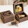 Custom Photo Wooden Pet Fur Keepsake Box - Personalized Pet Memorial Sympathy Gifts For Dogs, Cats - You Left Paw Prints On My Heart