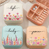 Custom Square Jewelry Case - Personalized Best Friend Birthday Gifts For Women, Besties, Sisters, BFF - Petals, Pearls And Pretty Things