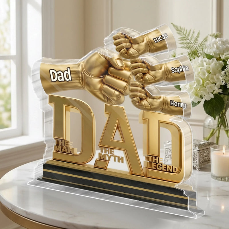 Custom Acrylic Plaque - Personalized Father's Day Birthday Gifts For Dad, Grandpa - Your Strength Grows Us