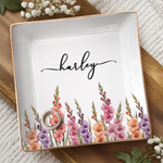 Custom Full-Print Jewelry Dish - Personalized  Best Friend Birthday Gifts For Women, Besties, Sisters, BFF - Chic Floral Keepsake