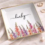 Custom Full-Print Jewelry Dish - Personalized  Best Friend Birthday Gifts For Women, Besties, Sisters, BFF - Chic Floral Keepsake