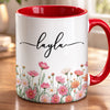 Custom Accent Mug - Personalized Graduation Gifts For Him, Her - Floral Morning Mood