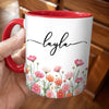Custom Accent Mug - Personalized Graduation Gifts For Him, Her - Floral Morning Mood