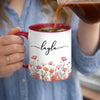 Custom Accent Mug - Personalized Graduation Gifts For Him, Her - Floral Morning Mood