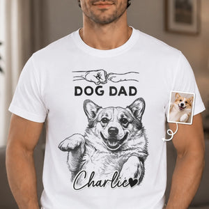 Custom Photo Unisex T-shirt, Premium T-shirt, Hoodie - Personalized Father's Day Gifts For Dog Cat Lovers, Dog Dad And Mom, Cat Owners - Tiny Paws Big Love