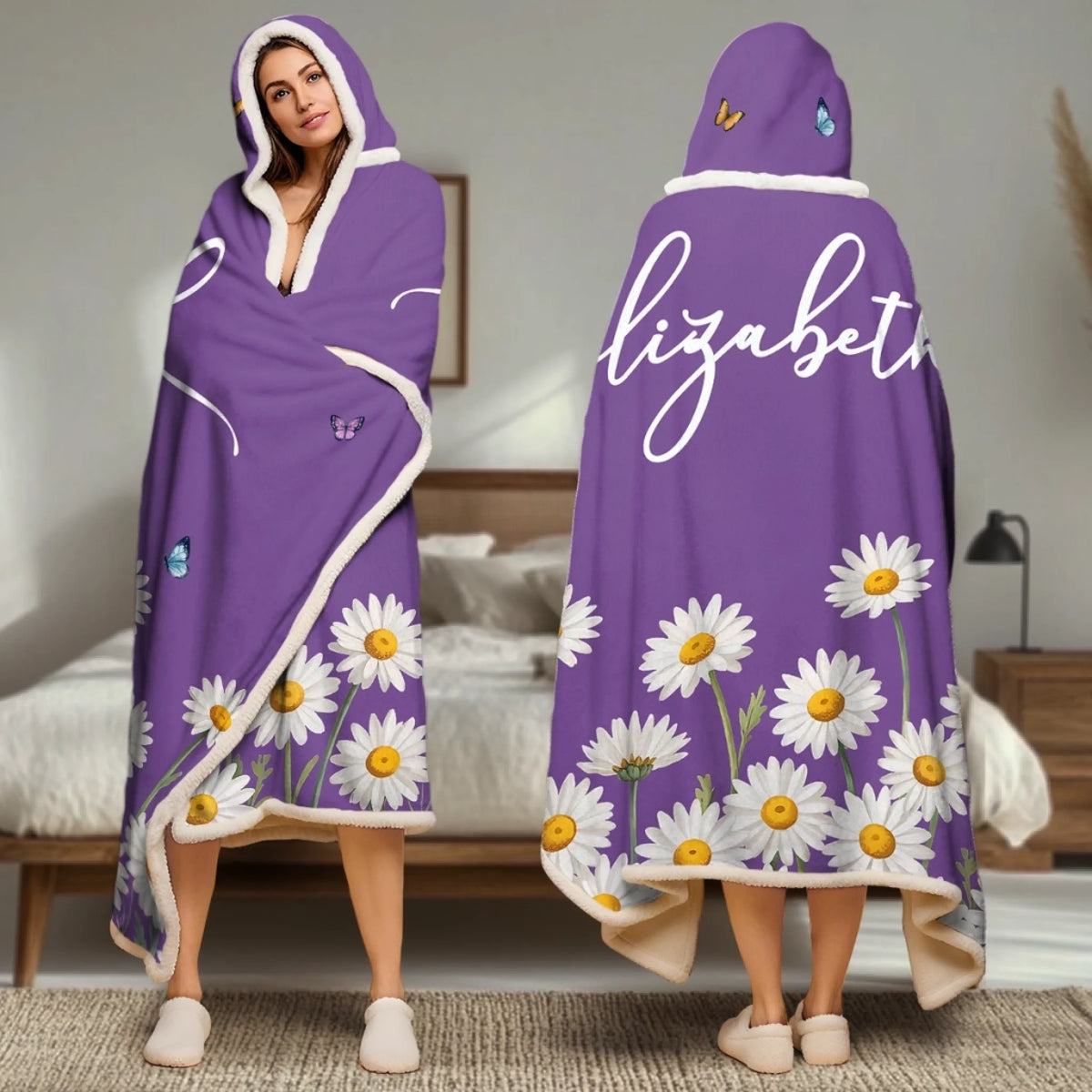 Custom Snuggle Blanket, Hoodie Blanket - Personalized Best Friend Birthday Gifts For Women, Besties, Sisters, BFF - Snuggle Season Ready