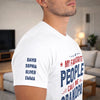 Custom Unisex T-Shirt With Design On Sleeve - Personalized Father's Day Birthday Gifts For Dad, Grandpa - Dad Built This Legacy
