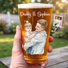 Custom Photo Beer Glass - Personalized Father's Day Birthday Gifts For Dad, Grandpa - Forever Grateful For Dad’s Love