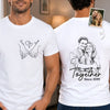 Custom Photo Unisex T-shirt - Personalized Anniversary Wedding Gifts For Husband And Wife, Him And Her - Love In Every Line