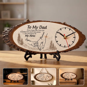 Custom Wooden Clock - Personalized Father's Day Birthday Gifts For Dad, Grandpa - Dad Always Knows The Way