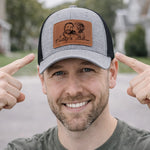 Custom Photo Leather Patch Hat - Personalized Father's Day Birthday Gifts For Dad, Grandpa - Real Men Raise Families