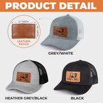 Custom Photo Leather Patch Hat - Personalized Father's Day Birthday Gifts For Dad, Grandpa - Real Men Raise Families