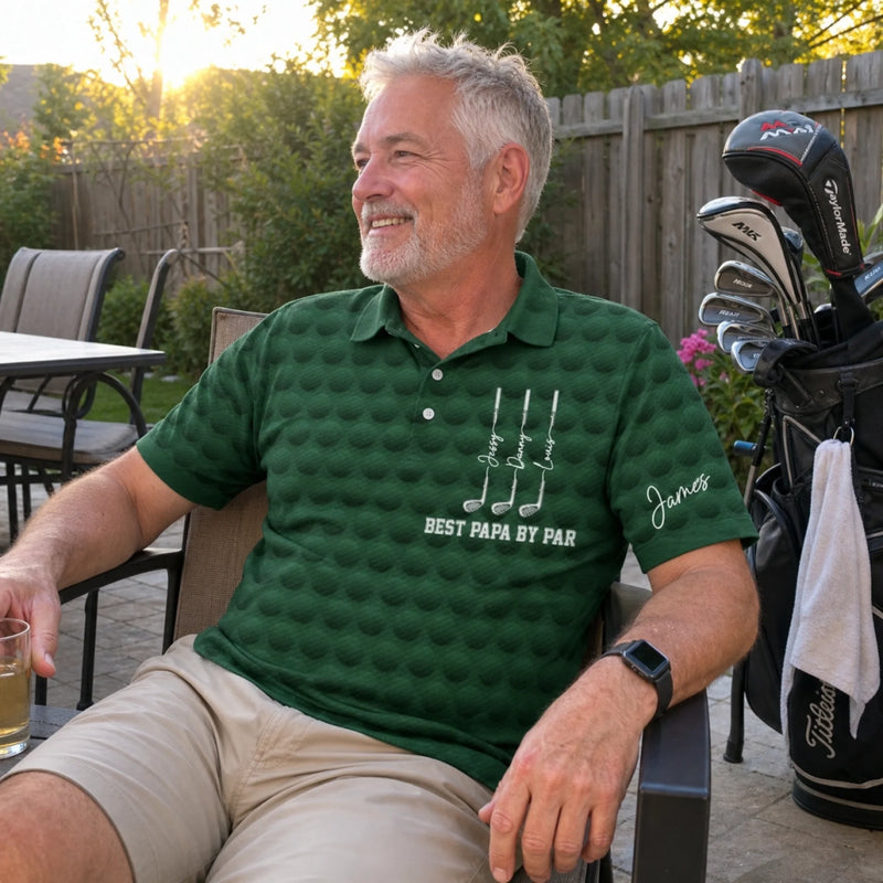 Custom All Over Print Polo Shirt - Personalized Father's Day Birthday Golf Gifts For Dad, Grandpa - Good Times And Tee Lines