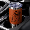 Custom Photo Printed Leather Tumbler - Personalized Father's Day Birthday Gifts For Dad, Grandpa - Faith Family Fatherhood