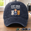 Custom Vintage Washed Denim Baseball Cap - Personalized Father's Day Gifts For Cat Lovers, Cat Mom And Dad - Life’s Greatest Gift Has Paws