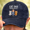 Custom Vintage Washed Denim Baseball Cap - Personalized Father's Day Gifts For Cat Lovers, Cat Mom And Dad - Life’s Greatest Gift Has Paws