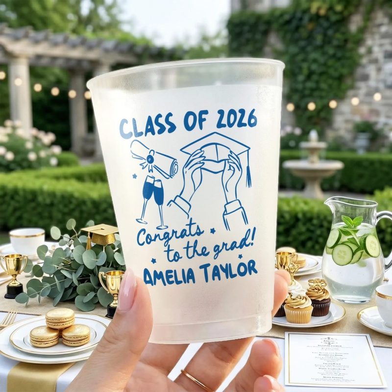 Custom Graduation Cups - Personalized Graduation Gifts For Him, Her - Cheers To The Grad Squad