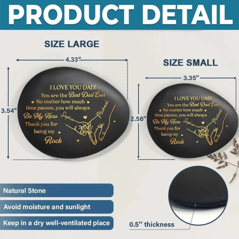 Custom Printed Rock - Personalized Father's Day Gifts For Dad, Grandpa - Family Built On Love
