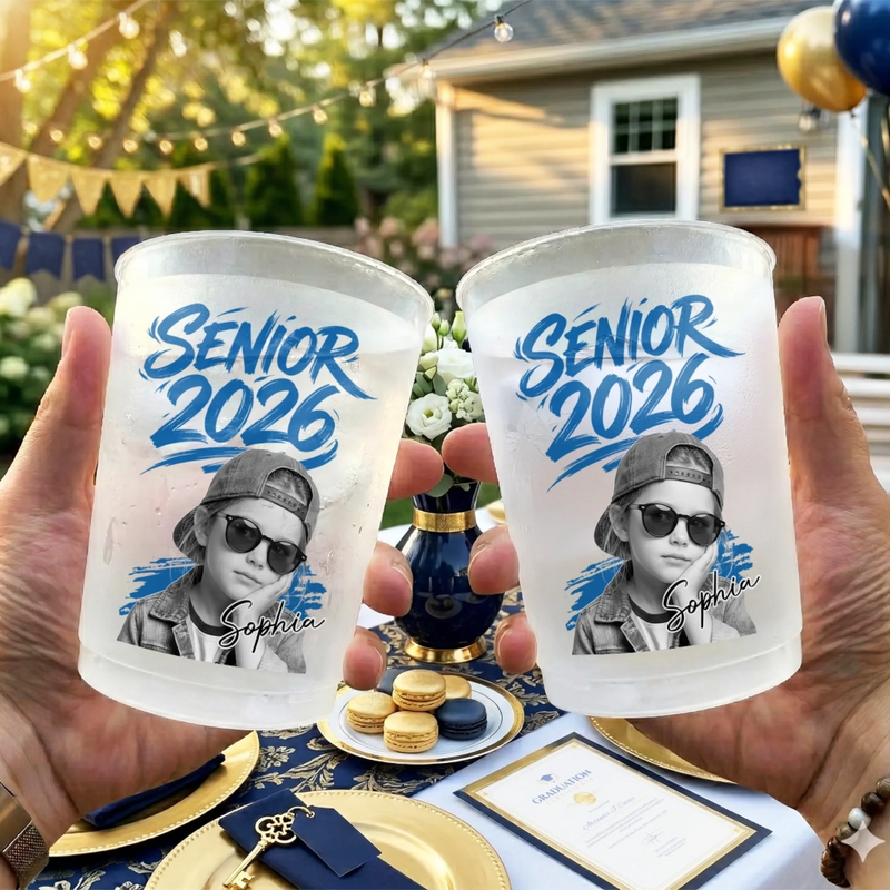 Custom Photo Graduation Cups - Personalized Graduation Gifts For Him, Her - Senior Mode With Extra Swag