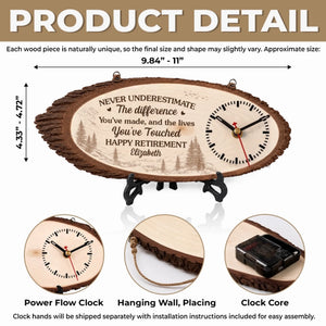 Custom Rustic Wooden Clock - Personalized Retirement Gifts For Women, Men - Your Next Chapter Starts Beautifully