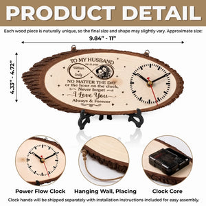 Custom Photo Rustic Wooden Clock - Personalized Anniversary Wedding Gifts For Husband And Wife, Him And Her - Every Second Belongs To Us