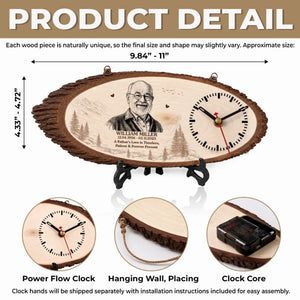 Custom Photo Rustic Wooden Clock - Personalized - Memorial Sympathy Gifts For Loss Of Mom, Dad - Forever Remembered, Forever Loved