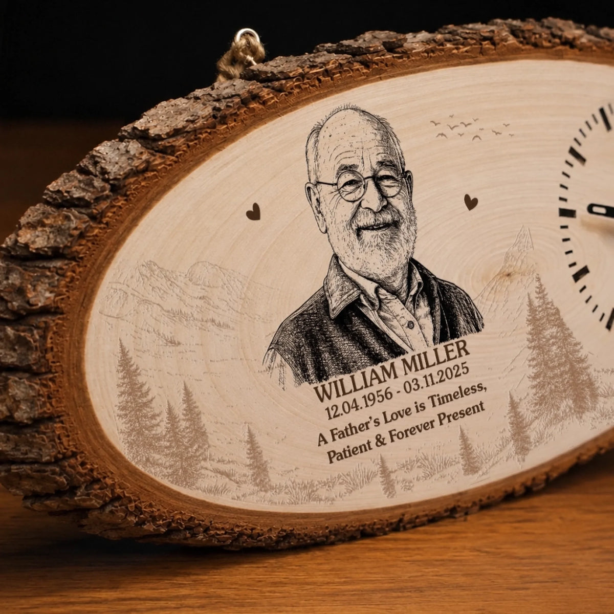 Custom Photo Rustic Wooden Clock - Personalized - Memorial Sympathy Gifts For Loss Of Mom, Dad - Forever Remembered, Forever Loved