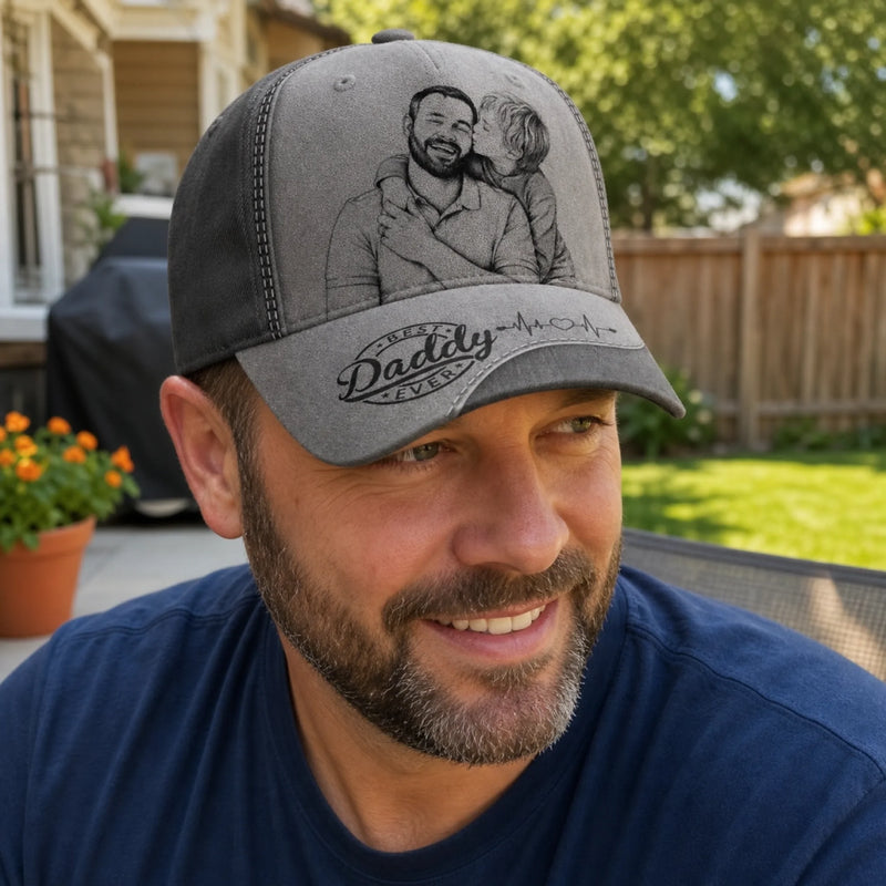 Custom Photo Hat, All Over Print Classic Cap - Personalized Father's Day Birtday Gifts For Dad, Grandpa - Strong Hearts Raise Strong Families