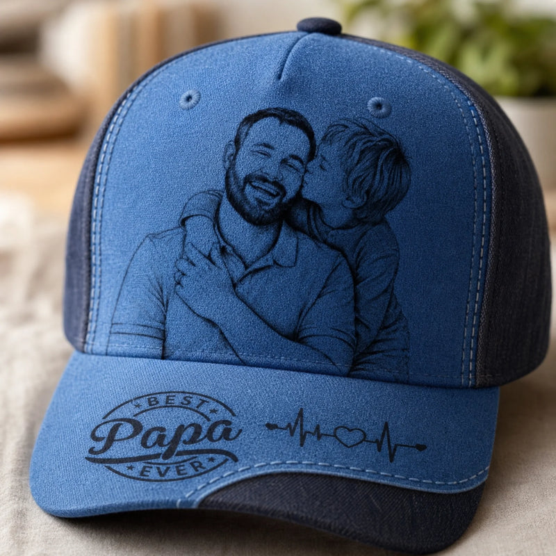 Custom Photo Hat, All Over Print Classic Cap - Personalized Father's Day Birtday Gifts For Dad, Grandpa - Strong Hearts Raise Strong Families