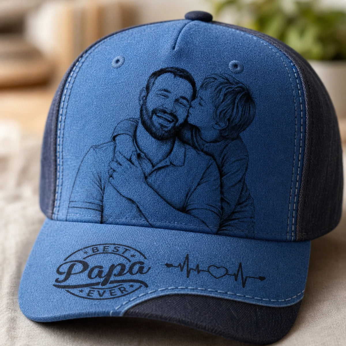 Custom Photo Hat, All Over Print Classic Cap - Personalized Father's Day Birtday Gifts For Dad, Grandpa - Strong Hearts Raise Strong Families