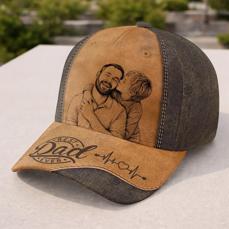 Custom Photo Hat, All Over Print Classic Cap - Personalized Father's Day Birtday Gifts For Dad, Grandpa - Strong Hearts Raise Strong Families