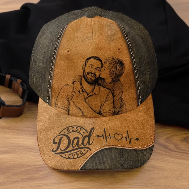Custom Photo Hat, All Over Print Classic Cap - Personalized Father's Day Birtday Gifts For Dad, Grandpa - Strong Hearts Raise Strong Families