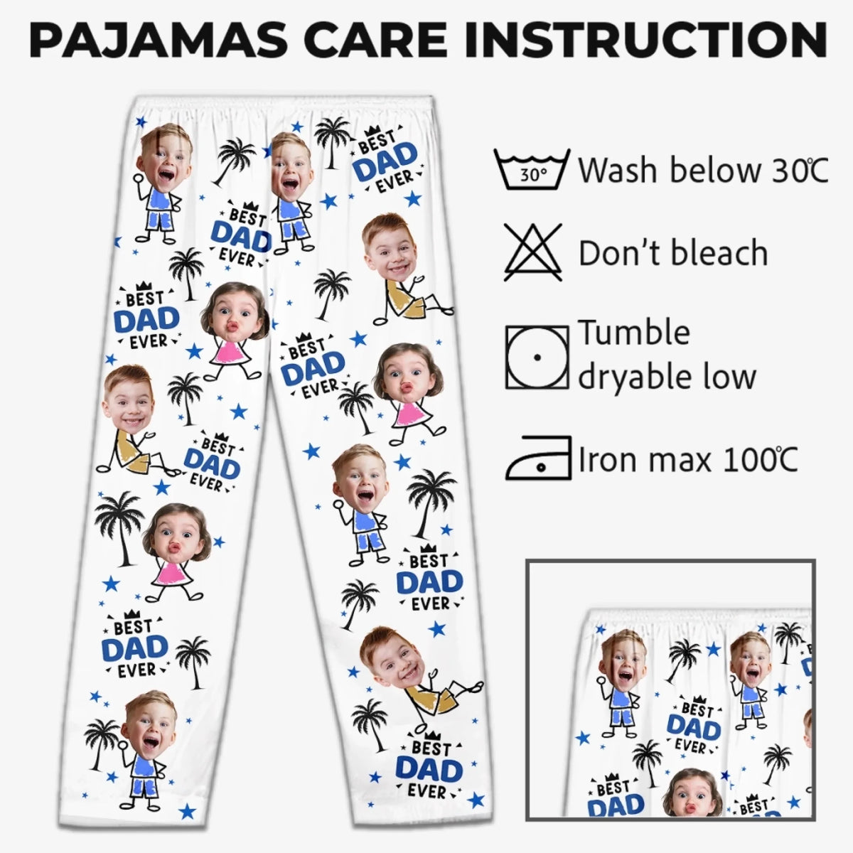 Custom Photo Pajama Pants - Personalized Father's Day Birthday Gifts For Dad, Grandpa - Dad’s Love Means Everything