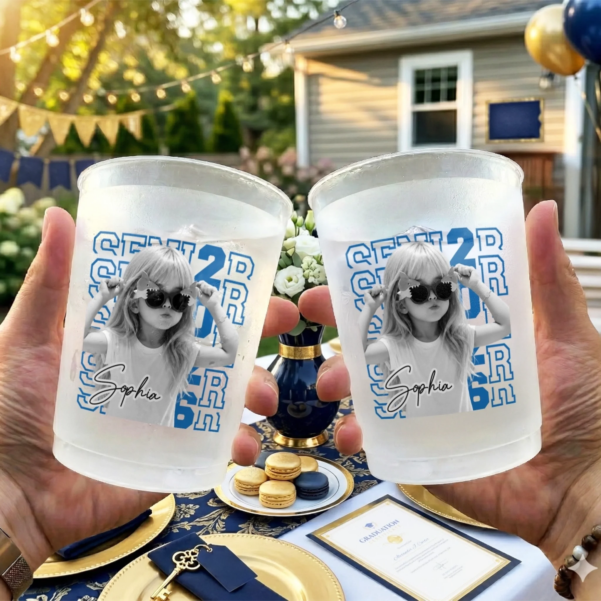 Custom Photo Graduation Cups - Personalized Graduation Gifts For Him, Her - Little Legend, Big Milestone