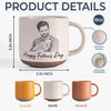 Custom Photo Printed Pottery Mug - Personalized Father's Day, Baby Shower, Gender Reveal Gifts For New Moms, New Dads, New Parents - Dad Life Starts Her