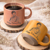 Custom Photo Printed Pottery Mug - Personalized Father's Day, Baby Shower, Gender Reveal Gifts For New Moms, New Dads, New Parents - Dad Life Starts Her