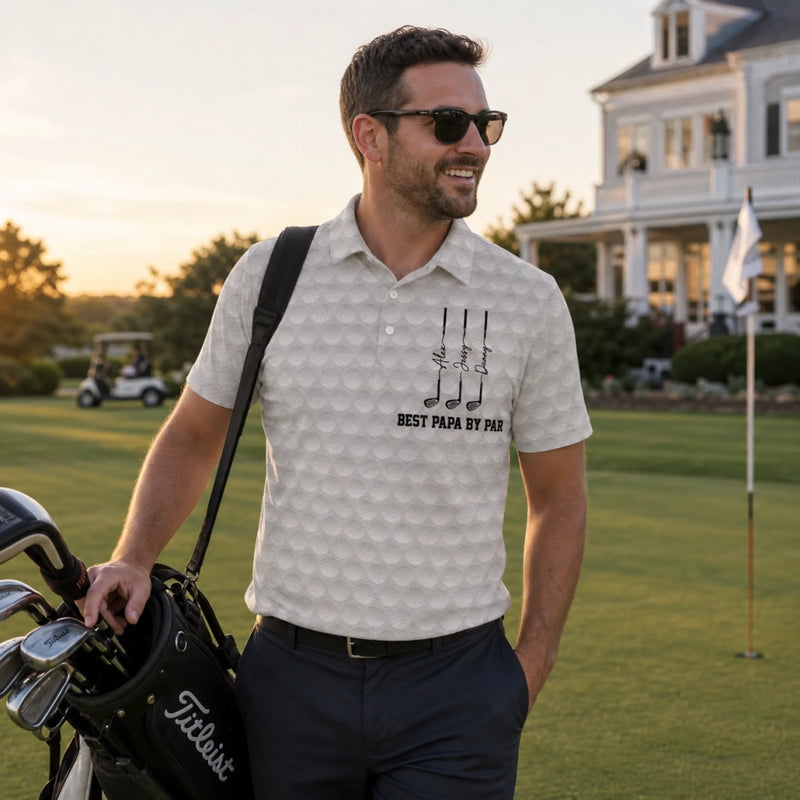 Custom All Over Print Polo Shirt - Personalized Father's Day Birthday Golf Gifts For Dad, Grandpa - Enjoy Every Shot