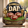 Custom 2-Layered Wooden Plaque - Personalized Father's Day Birthday American Football Gifts For Dad, Grandpa, Football Lovers, Sports Fans, Sports Lovers - Game Day Energy