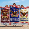 Custom Beach Towel - Personalized America 250th Anniversary Gifts For Mom, Dad, Brother, Sister, Kids - United By Freedom And Pride