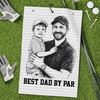Custom Photo Golf Towel - Personalized Father's Day Birthday Golf Gifts For Dad, Grandpa - Tee Time Is The Best Time