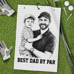Custom Photo Golf Towel - Personalized Father's Day Birthday Golf Gifts For Dad, Grandpa - Tee Time Is The Best Time