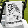 Custom Photo Golf Towel - Personalized Father's Day Birthday Golf Gifts For Dad, Grandpa - Tee Time Is The Best Time