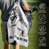 Custom Photo Golf Towel - Personalized Father's Day Birthday Golf Gifts For Dad, Grandpa - Tee Time Is The Best Time